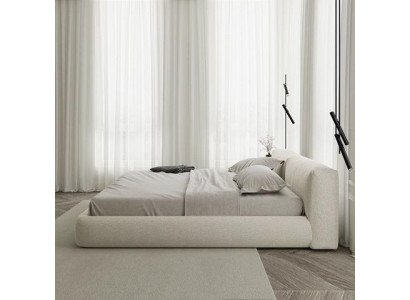 Cadru de pat elegant gri cu design modern