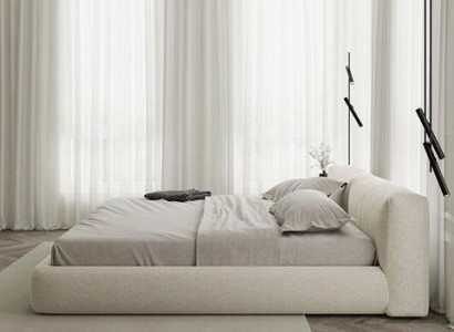 Cadru de pat elegant gri cu design modern