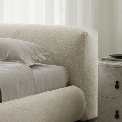 Cadru de pat elegant gri cu design modern