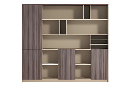 Birou modern de birou în bej și maro cu efect de lemn, deschis, pentru loc de muncă