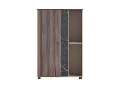 Lampa de birou modernă bej-maro cu efect de lemn și piatră, deschisă, economisitoare de spațiu