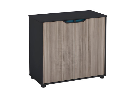 Comodă din lemn maro și negru