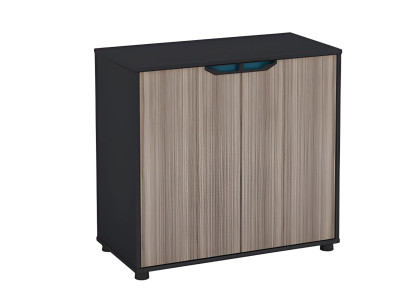 Comodă din lemn maro și negru