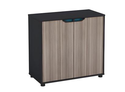 Comodă din lemn maro și negru