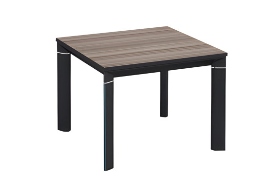 Masă pătrată modernă din lemn negru cu structură din metal