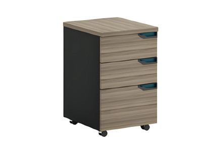 Mobilier de birou maro-negru cu 3 sertare