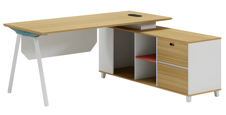 Masă modernă de depozitare din lemn alb