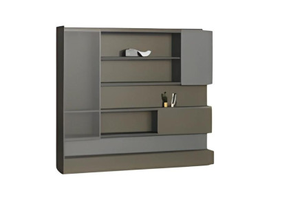 Lampa de birou LED modernă neagră cu spațiu de depozitare