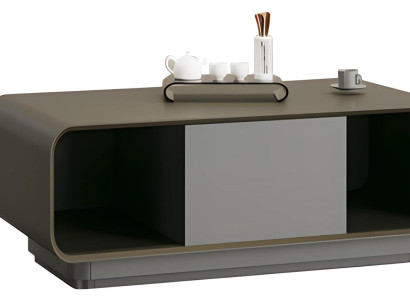 Masă de cafea modernă neagră și gri cu depozitare