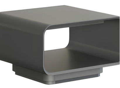 Masă de cafea modernă gri și neagră cu raft deschis în stil minimalist