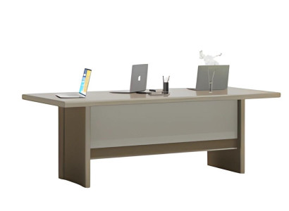 Masă de cafea elegantă gri și bej cu suprafață de lucru mare