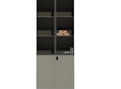 Birou modern cu rafturi și uși