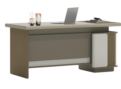 Birou maro și gri cu sertare și spațiu de depozitare