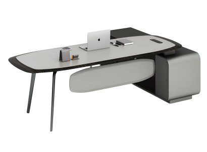 Masă modernă neagră și gri cu design elegant și spațiu de depozitare