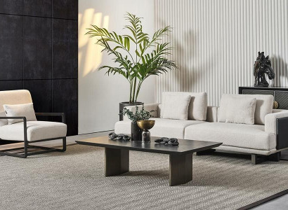 Banc elegant din lemn, 3 locuri și fotoliu