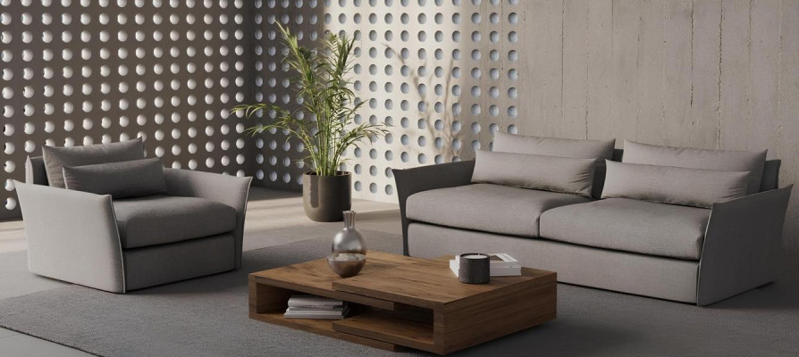 Banc modern cu fotoliu pentru living