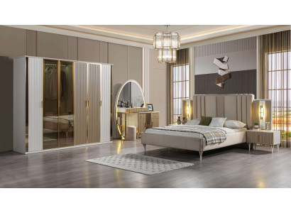 Set de pat modern cu 6 piese, inclusiv noptieră