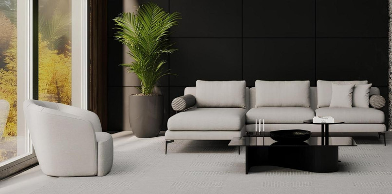 Canapea colț cu fotoliu, unde confortul este prezent