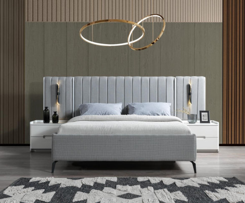 Set de mobilier pentru dormitor cu pat și 2 noptiere moderne