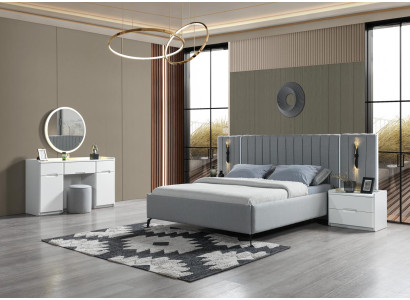 Conjunto de mobilier elegant pentru dormitor 5 piese + 2 măsuțe de noapte