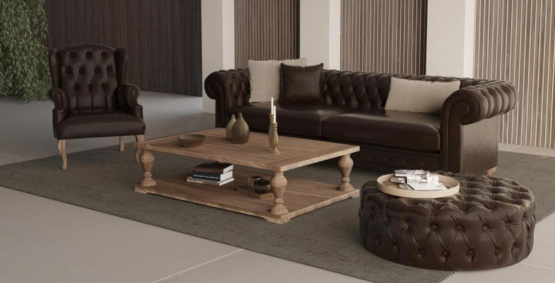 Banc elegant, fotoliu și puff. Adevărat confort