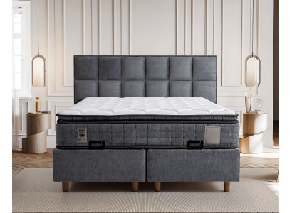Set de pat modern gri cu saltea