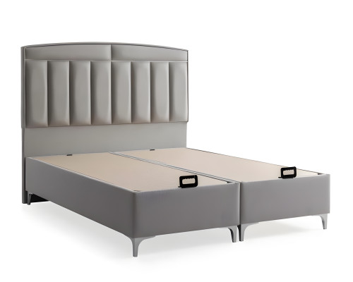 Set de pat gri modern cu saltea