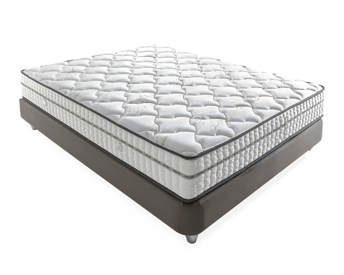 Pat elegant gri cu saltea în stil modern