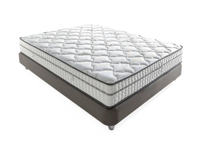 Pat elegant gri cu saltea în stil modern