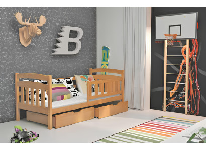 Pat infantil Barnes cu saltea și sertar KACPER 1