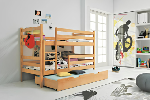 Pat dublu, pat înalt, pat dublu, paturi din lemn masiv