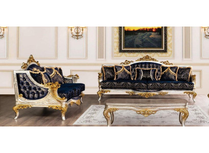 Luxus Sofagarnitur 3+3 Sitz Sofas Sessel Set Garnitur Stil Barock 2tlg Klassisch