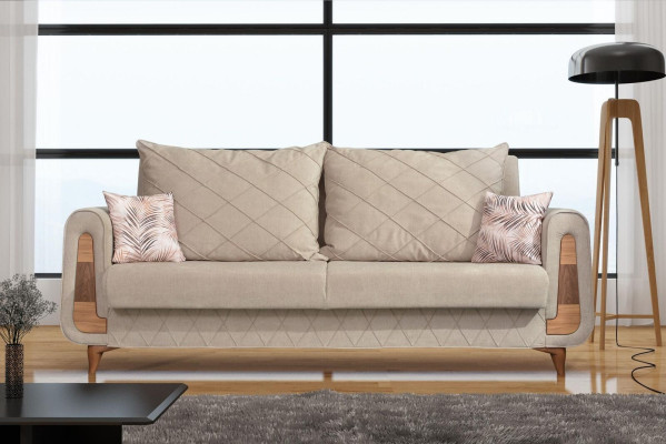 Designer Moderne Luxus Sofa 3 Sitzer Möbel Polster Textil Beige Couchen xxl Neu