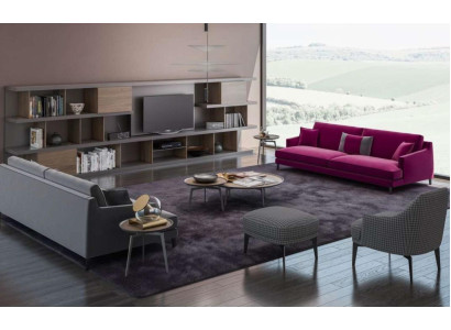 Große Graue Wohnzimmer Sofagarnitur Luxus 3+2+1 Sitzer Hocker 4tlg Neu