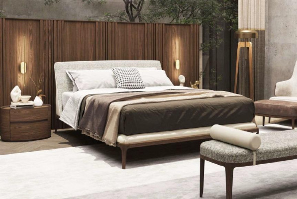 Braune Schlafzimmer Garnitur Betgestell 2x Nachttische Doppelbett 3tlg