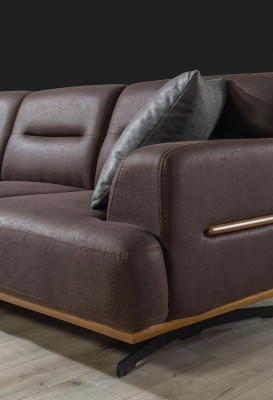 Modern Sofa 3 Sitz Leder Braun Möbel Sofas Couch Sitzpolster Dreisitzer