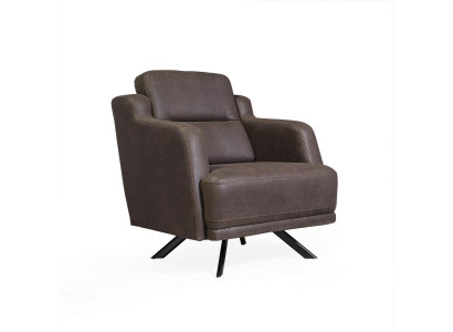 Leder Sessel Sitz Wohnzimmer Polster Einsitzer Modern Braun Luxus Neu