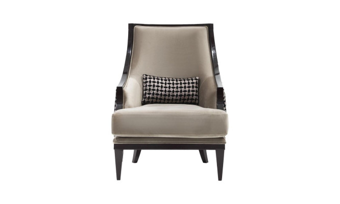 Sessel Ohrensessel Einsitzer Sitzer Stoff Grau Wohnzimmer Klassischе