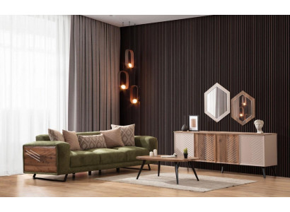 Modernes Grünes Polstersofa Wohnzimmer Designer Anrichte Luxus Anrichte