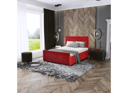 Moderne Schlafzimmer Möbel Polster Design Textil Bett 180x200 Betten Rot Doppel