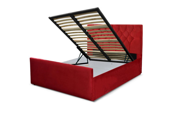 Moderne Schlafzimmer Möbel Polster Design Textil Bett 180x200 Betten Rot Doppel