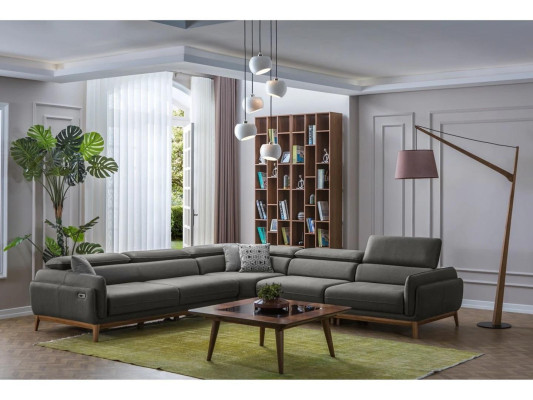Wohnzimmer Leder Sofa Couch L-Form Polster Sitz Ecksofa Garnitur Couchtisch