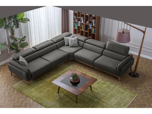 Wohnzimmer Leder Sofa Couch L-Form Polster Sitz Ecksofa Garnitur Couchtisch