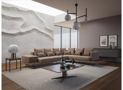 Wohnzimmer Ecksofa L-Form Designer Luxus Garnitur Einrichtung Couchtisch Neu