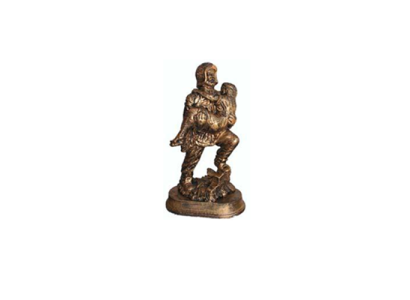Skulptur Feuerwehrmann rettet Kind Held Figur Statue Kupfer Imitation 25cm Deko
