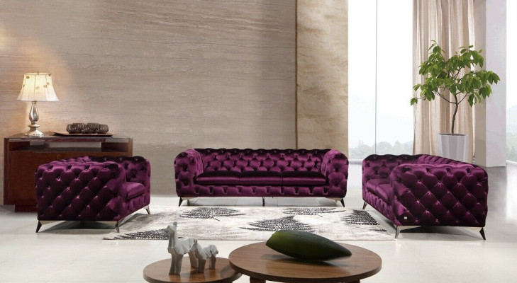 Sofa XXL Big Chesterfield Couch Polster Garnitur Textil 3+3 designer Couchen