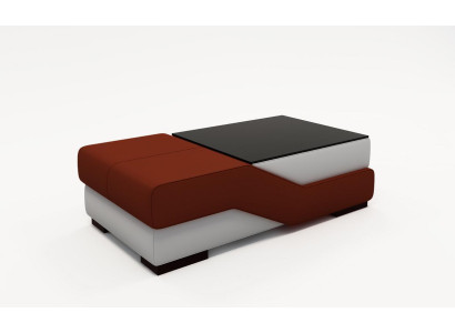 Designer Glastisch Tisch Polster Modern Wohnzimmer Leder Couch Sofa