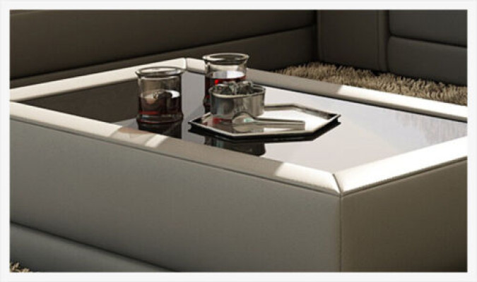 Sofatisch Glas Design Kaffee Tisch Wonzimmer Leder Couch Dekor Beistell