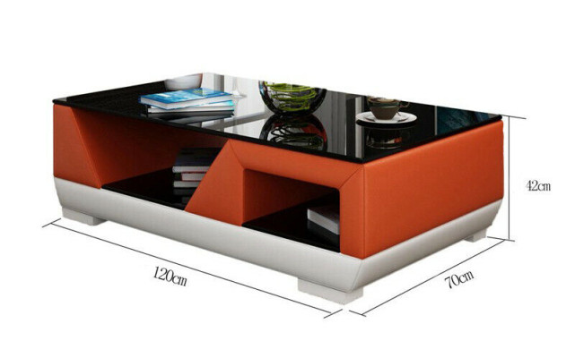 Klassischer Luxus Designer Couchtisch Sofa Wohnzimmer Dekor Tisch Leder