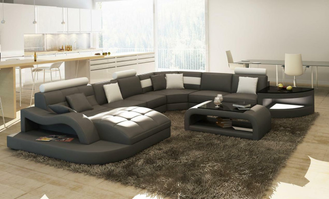 Luxus Designer Ecksofa Ledersofa Couch Polster Wohnlandschaft Leder